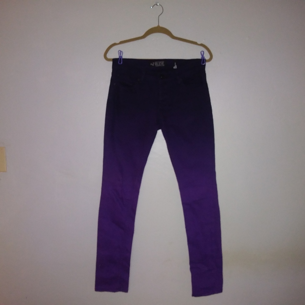 Rude Ombre Black to Purple Skinny Jeans